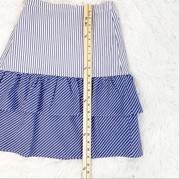 J crew stripe tiered ruffle colorblock midi skirt - Picture 3 of 8